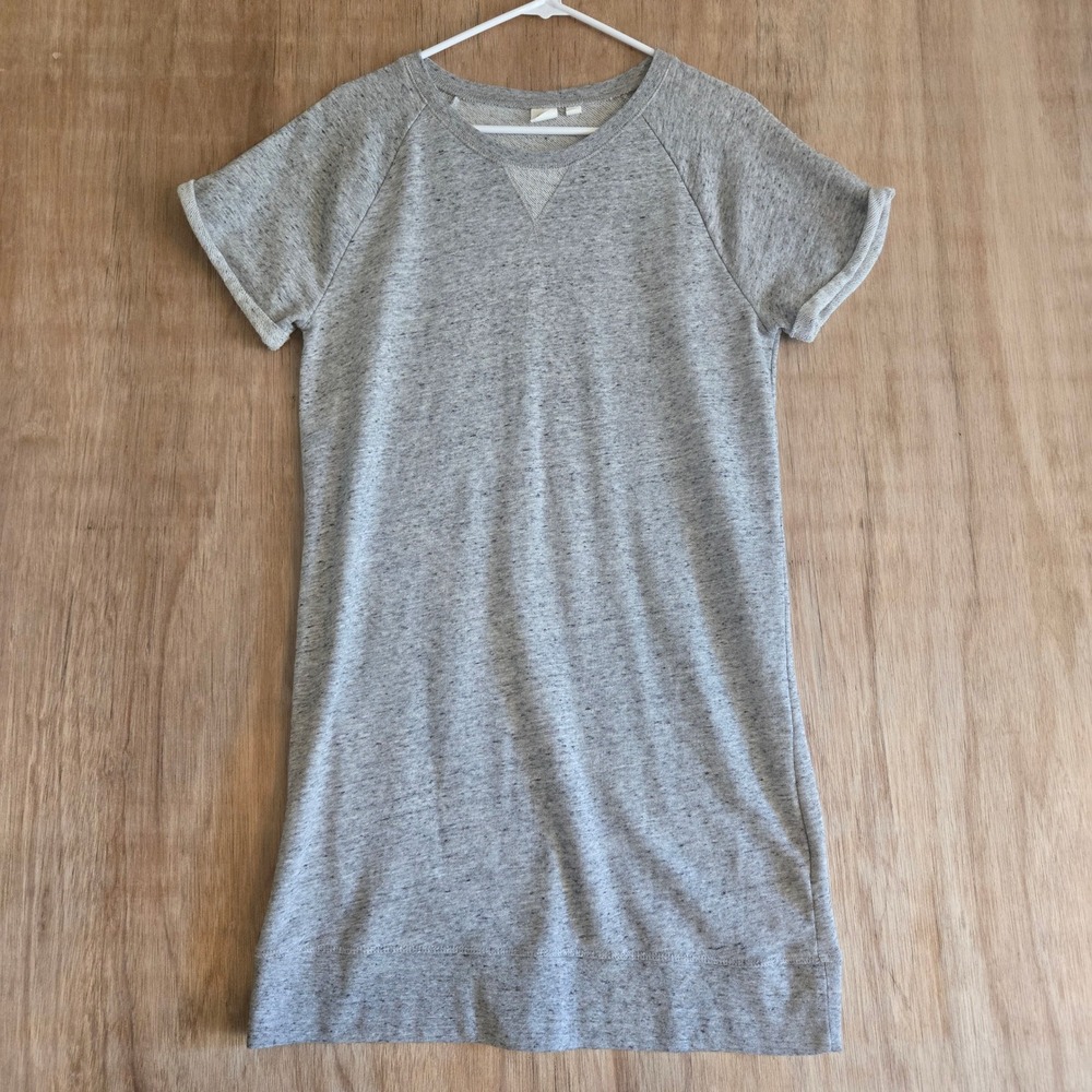 Gap Womens Sweatshirt Dress Grey Marl French Terry Short Sleeve Small